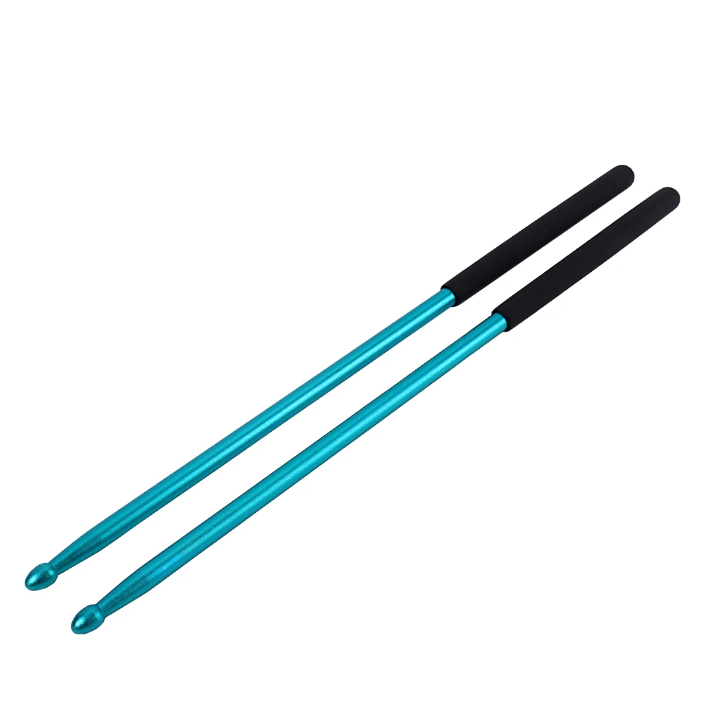 

2pcs Aluminum Alloy 5A Drum Mallet Drumsticks Blue for Music Bands Exercise