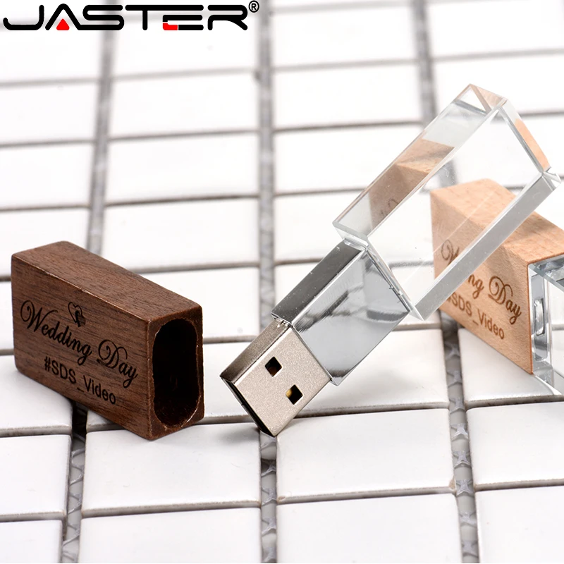 JASTER Пользовательский логотип стильный деревянный Кристалл креативный USB