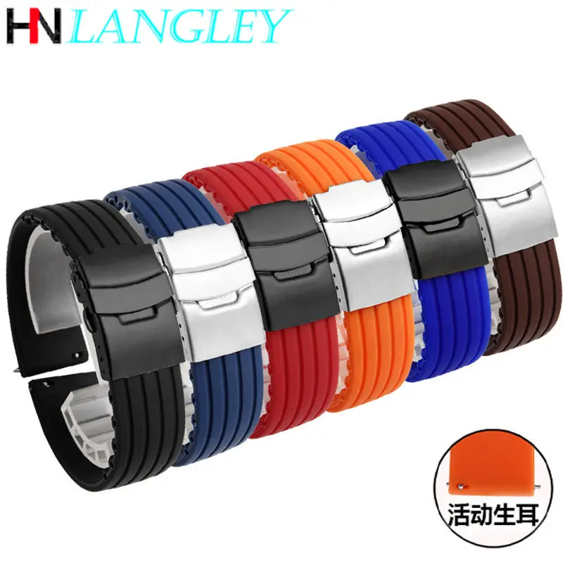 20mm 22mm Quick Release Silicone Watch Bands For Samsung Active 43mm 47mm for Fossil Watch Strap 18mm 24mm Rubber Sport Bands