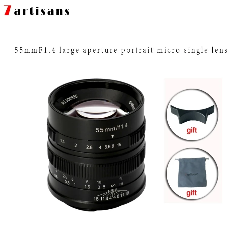 Линзы 7 ремесленников 55 мм F1.4 объектив с широкой диафрагмой и Камера