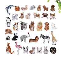 zoo animals embroidered iron on patches cute giraffe lion squirrel rabbit sewing patches diy appliques for shoes clothes
