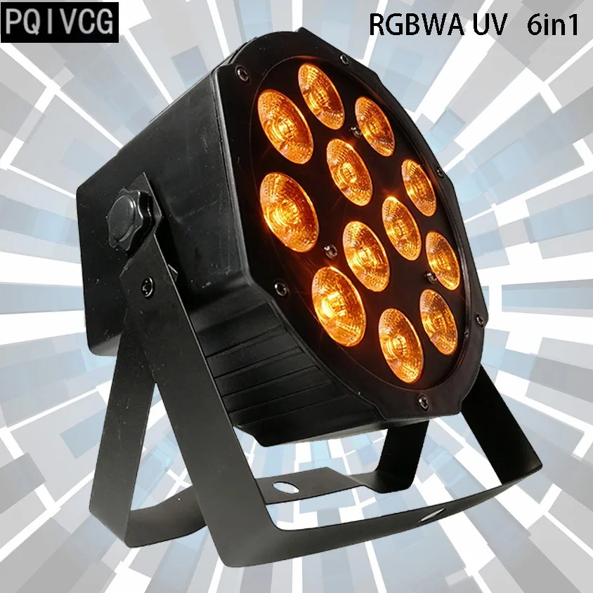 RGBWA UV 6in1 12x12 Вт led Par огни RGBW/RGBWA UV 4в1/6в1 плоский par led dmx512 Дискотека освещение Профессиональный Сценический dj оборудование - Цвет: RGBWA UV 6in1