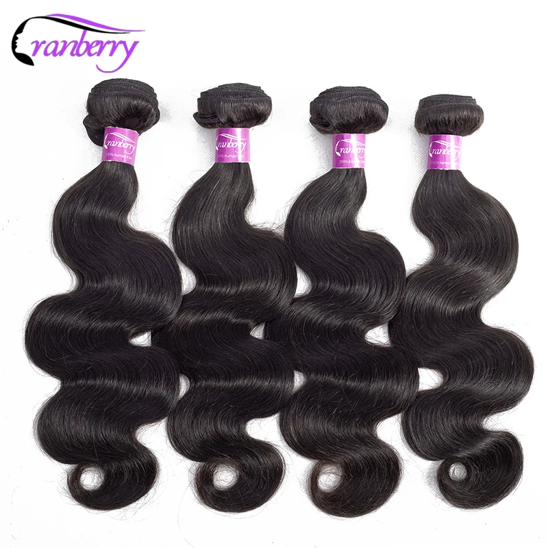 

Cranberry Peruvian Body Wave Bundles 100% Remy Human Hair Extensions Natural Color 100G Machine Double Weft 3 Or 4 Bundle Deals