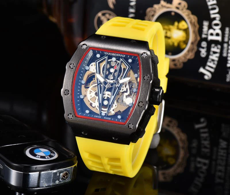 

Мужские часы RM 17-01NTPT, винный цилиндр, часы из нержавеющей стали с силиконовым ремешком, механические наручные часы с ручным заводом для мужч...