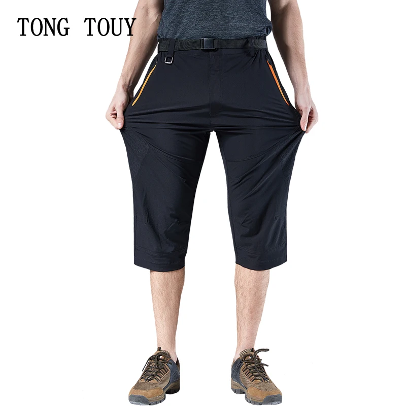

Summer Cycling Shorts Men Breathable Stretch Hiking Fishing Shorts Mens Outdoors Sports Trekking Mountain Short Pants No Belt