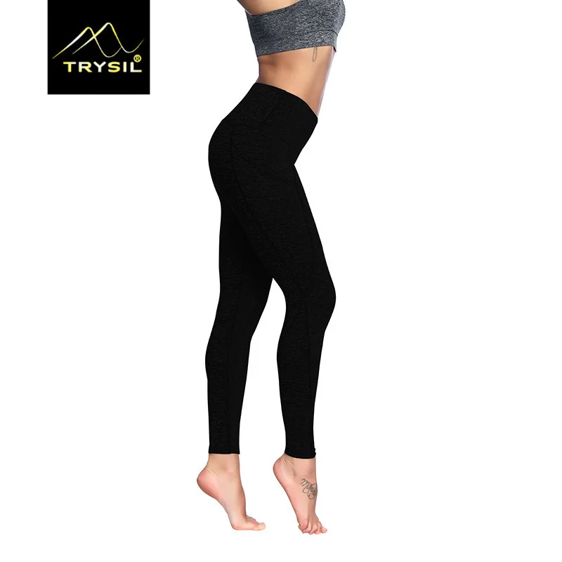 Высокая Талия Йога облегающие брюки большой карман эластичные фитнес Спорт