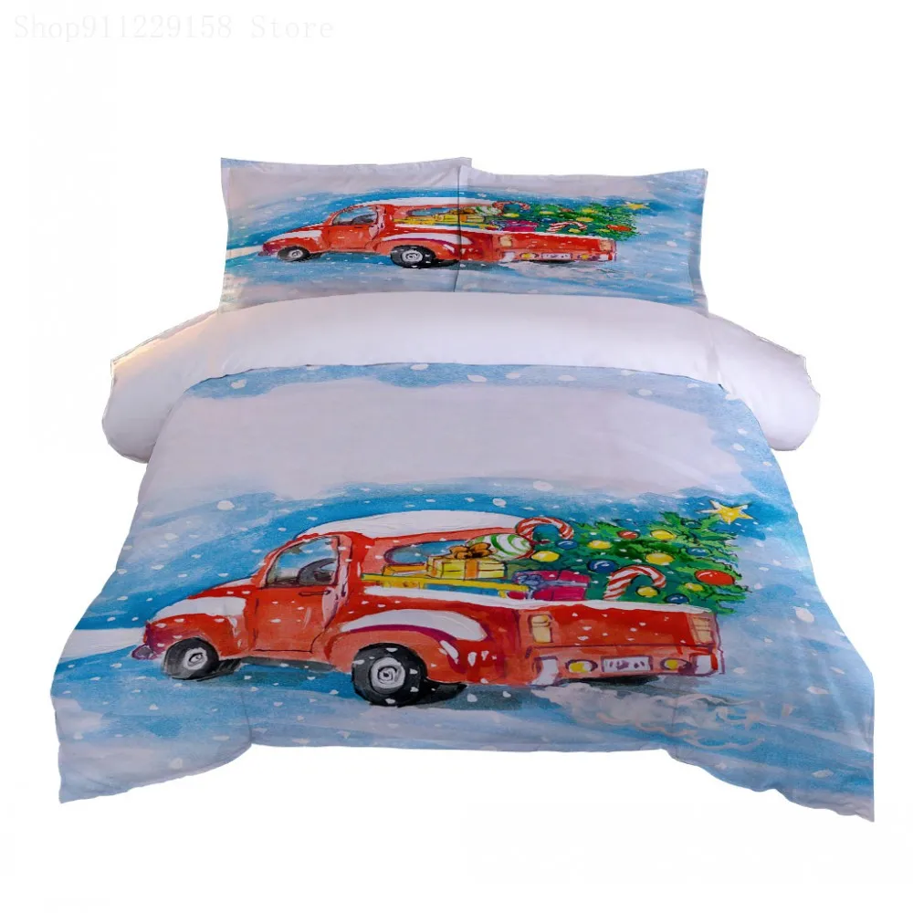 

Car fashion style Duvet +2Pcs Pillow Cases 2021 Home Textile Bedding Bed Cover Soft Warm Double Duvet Cover