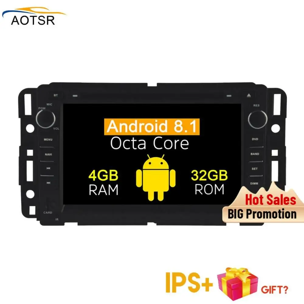 IPS экран Android 8 1 автомобильный dvd плеер для GMC Yukon/Taho 2007 2012 GPS навигация радио авто
