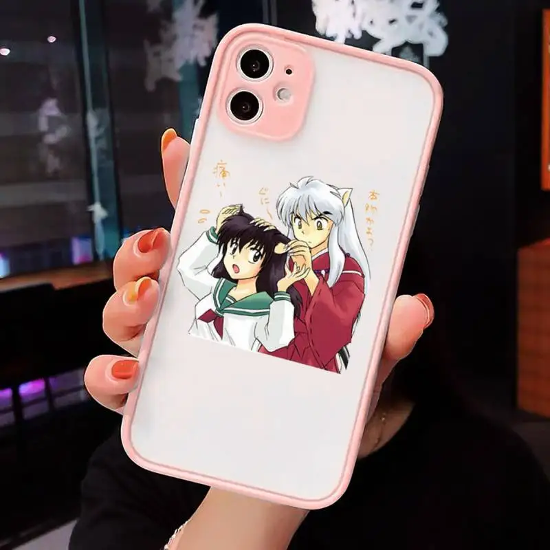 

Inuyasha Japan Anime luxury Phone Cases shell matte transparent For iphone 7 8 11 12 plus mini x xs xr pro max cover