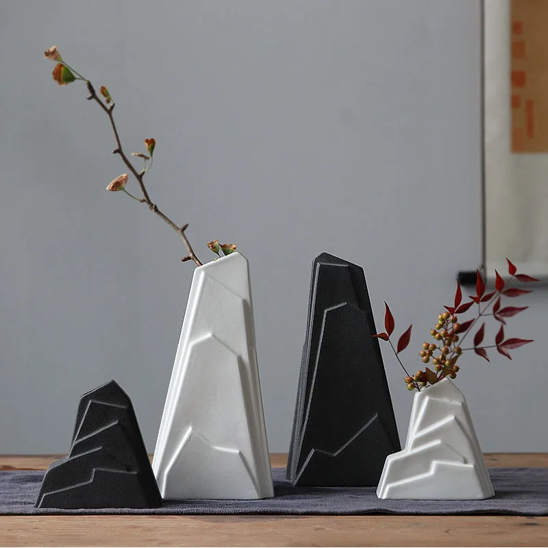 

Керамическая ваза для дома, гостиной, кабинета, декоративные поделки, креативная ваза для цветочной композиции в новом китайском стиле Дзен...