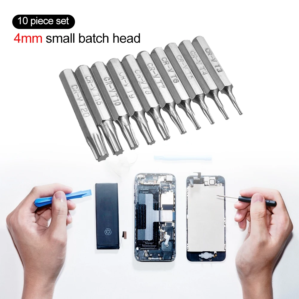 10 шт. CR V Torx Биты Phillips шлицевая Бит мобильный телефон ремонт бит T3 T4 T5 T6 T7 T8 T9 T10 T15 T20