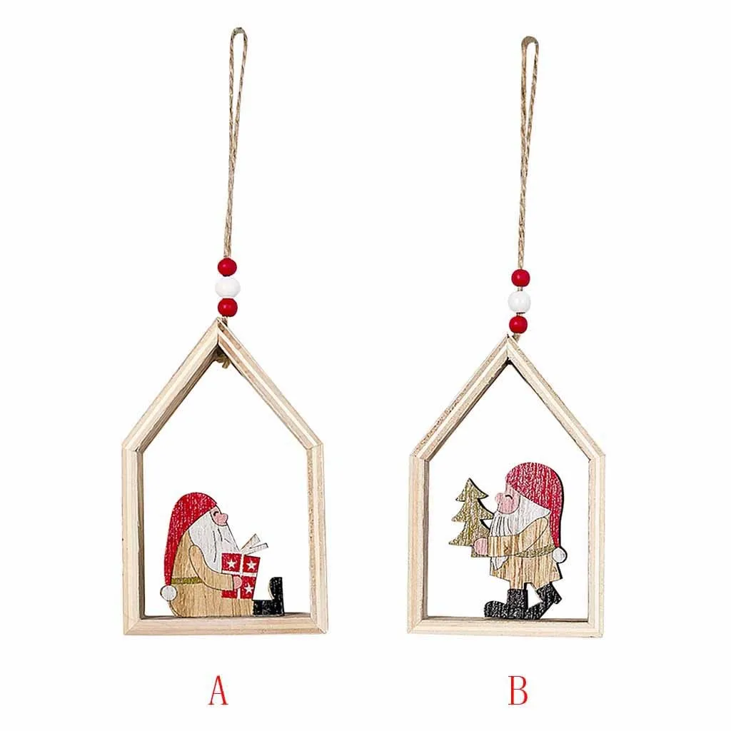Винтажные рождественские деревянные подвески украшения DIY поделки в форме