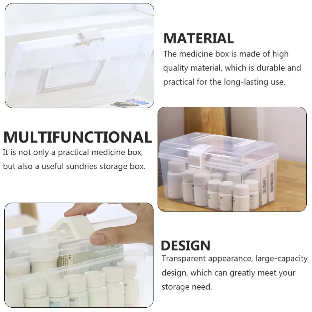 

2pcs Simple Medicine Cabinet Box Storage Box Handheld Box