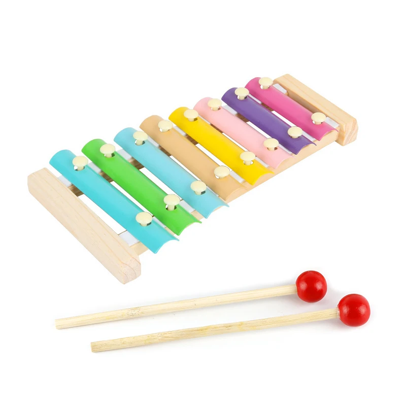 Красочные Детские деревянные игрушки дети Металл ксилофон Glockenspiel музыкальный инструмент Обучающие игрушки; лучший подарок дропшиппинг