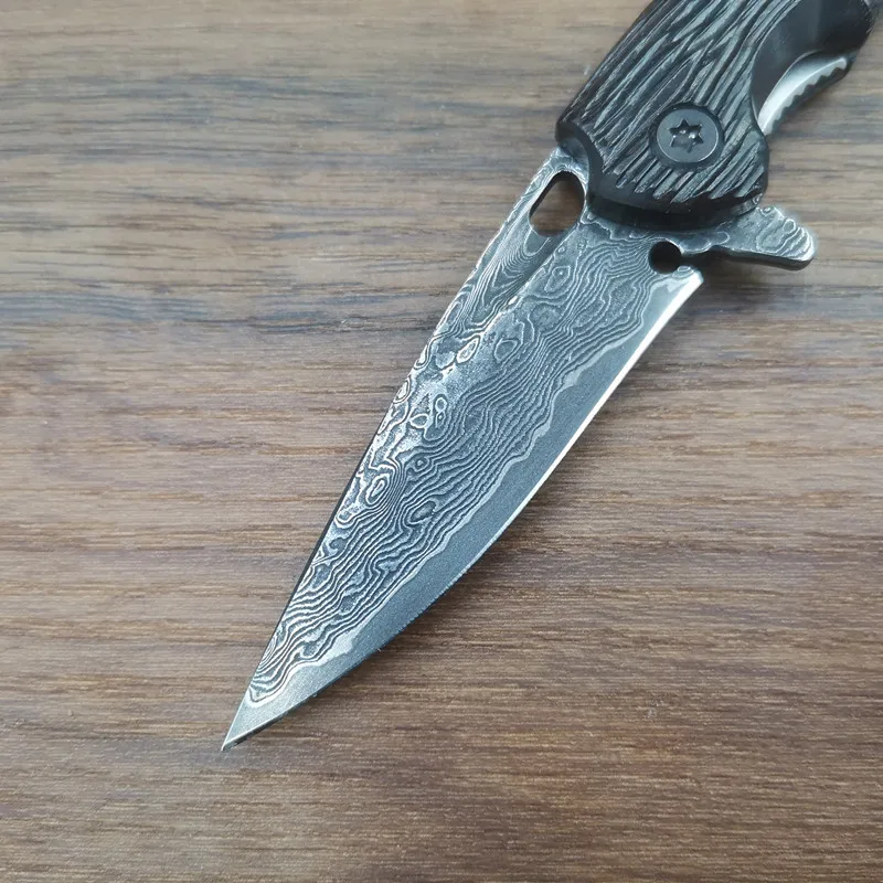Новое поступление маленький нож Shark VG10 из дамасской стали складной походный