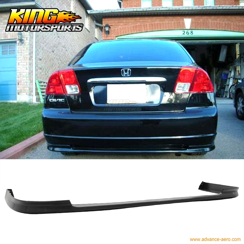 Подходит для 2001 2003 Honda Civic 4Dr Sedan полипропиленовый задний бампер спойлер типа R