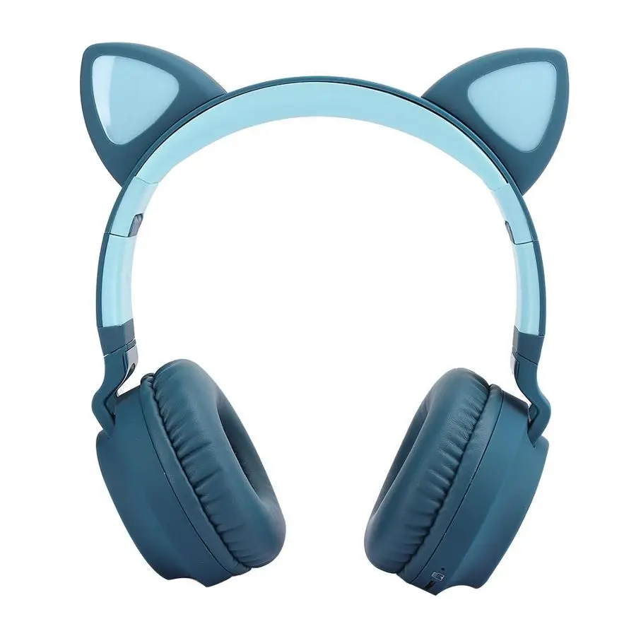 Наушники с кошачьими ушками Bluetooth 5 0 светодиодный шумоподавление милые наушники