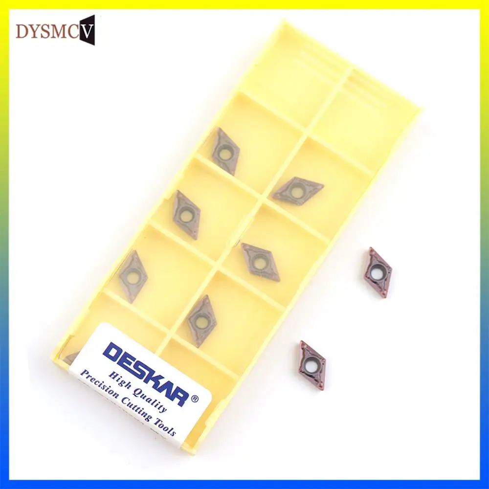 

10PCS DESKAR Carbide Inserts DCMT070204 DCMT070208 MV LF6018 Turning Tools Lathe Cutting Tool For Processing Stainless Steel