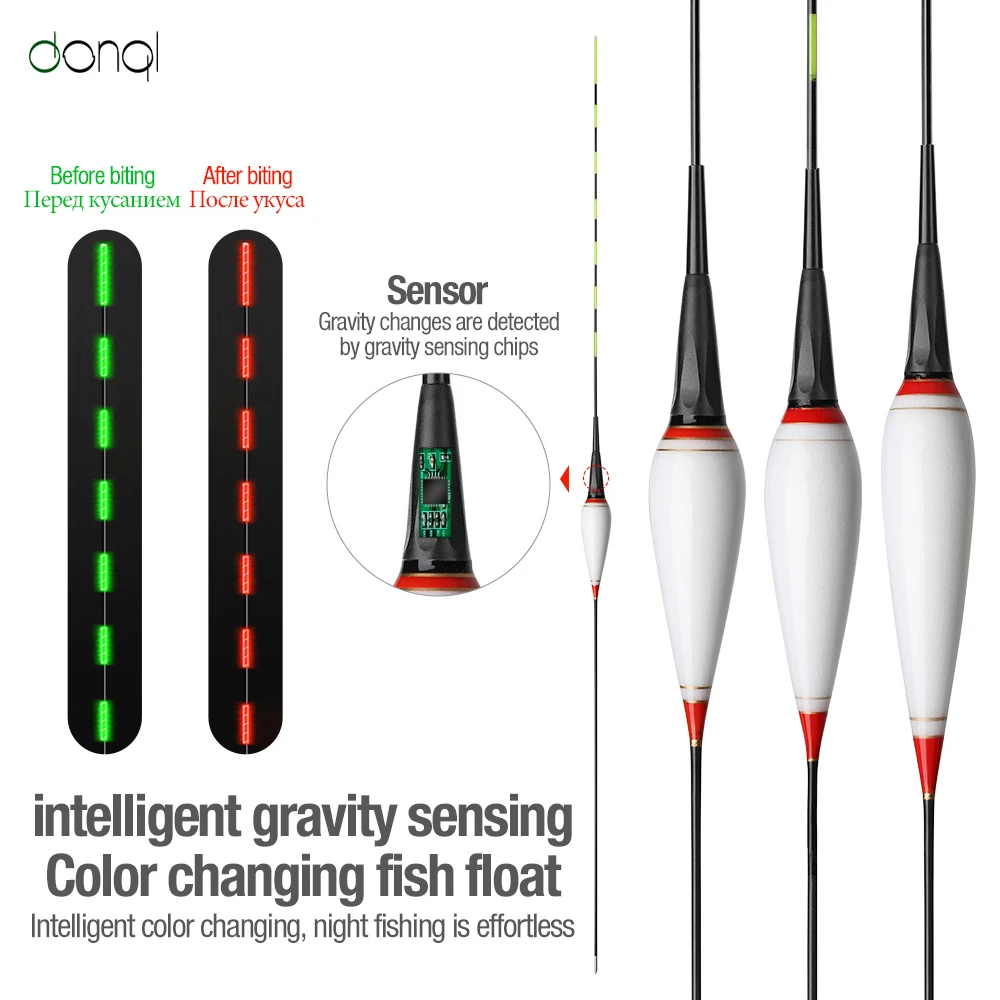 DONQL 1 шт. светящийся поплавок для рыбалки умное изменение цвета электронный рыболовное оборудование снасти с