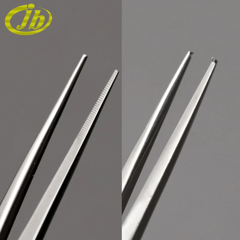 Ophthalmic forceps straight toothed 0.4mm stainless steel 9.5cm horizontal stripes tweezers ophthalmic instruments
