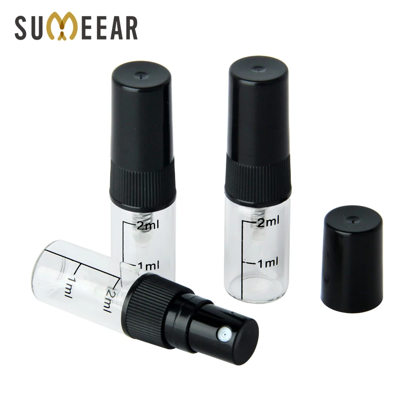 100 шт./лот стеклянная бутылка со шкалой 2 мл пустой электронный распылитель