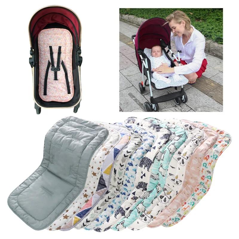 

2 sides Cotton Baby Stroller cushion Seat pad Infant Prin Diaper Pad Changing Mat Seat Pad For Unisex Pram Stroller Accessories