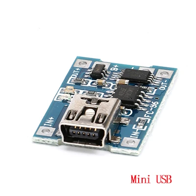 Mini USB 5 шт. Micro USB 5V 1A 18650 TP4056 литиевый модуль зарядного устройства аккумулятора зарядная плата с защитой двойные функции 1A li-ion - Цвет: Mini USB