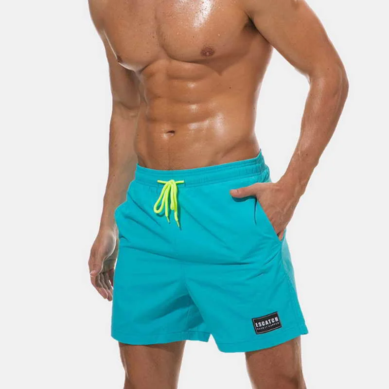 Best Selling Multiple Color Men Lake Blue Swim Surf Blank Board Shorts Casual Breathable Pockets Swimwear Without Logo | Спорт и