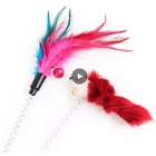 Игрушка для кошек, 1 шт., забавная Интерактивная Весенняя игрушка для кошек на присоске, игрушка для кошек с перьями, палочка для кошек, игрушка для домашних животных, кошка, случайный цвет