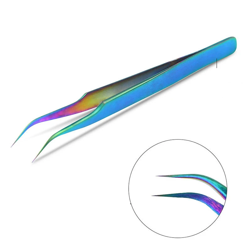 1 шт. изогнутый Прямой пинцет Хамелеон из нержавеющей стали цветной Пинцет для