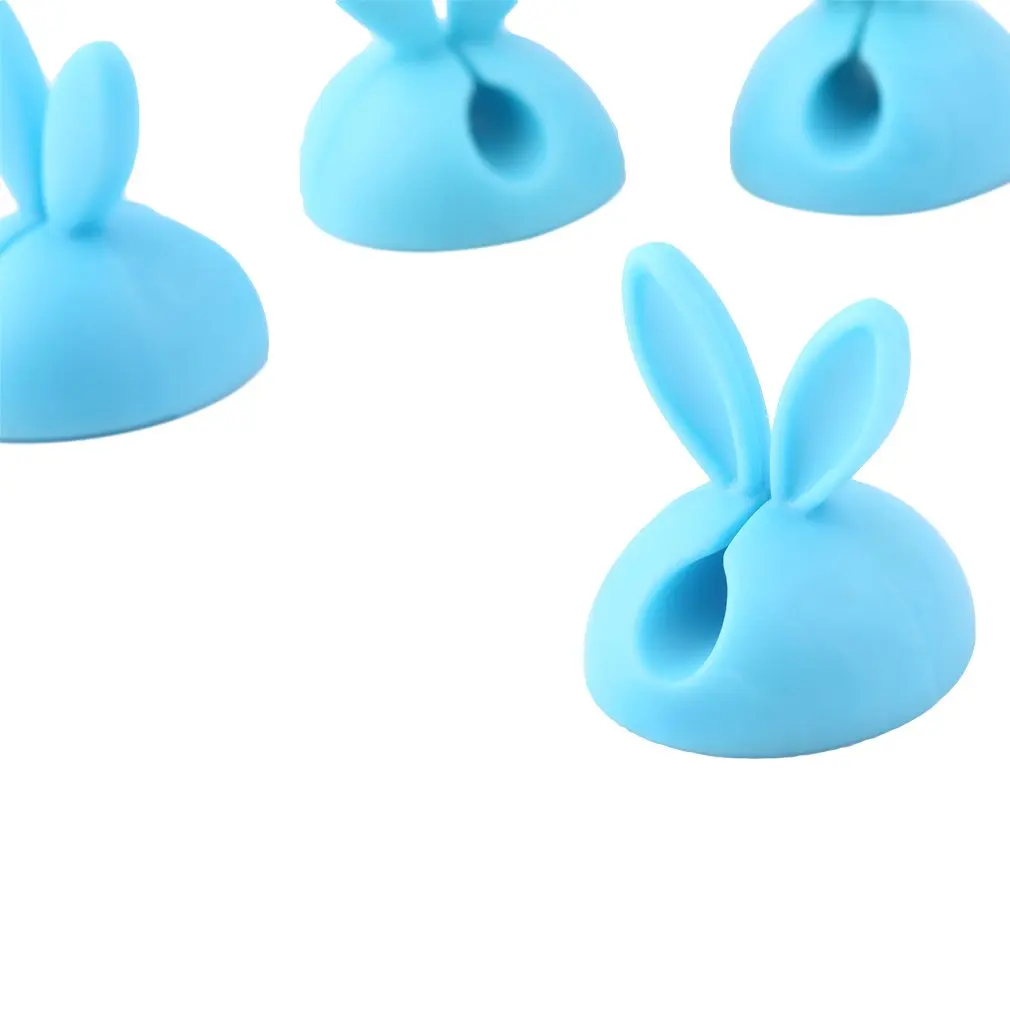 4pcs Multipurpose Rabbit Earphone Cable Cord Wire Line Organizer Clips Fixer Fastener Holder Creative Design | Электроника