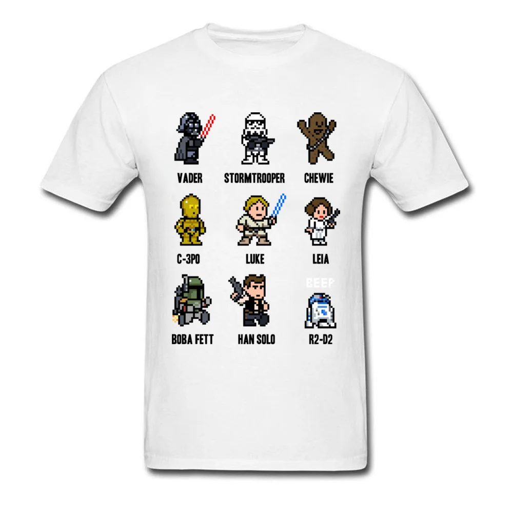 Футболка Kawaii Star Wars pixels мужская серая футболка хлопковая летняя одежда с героями