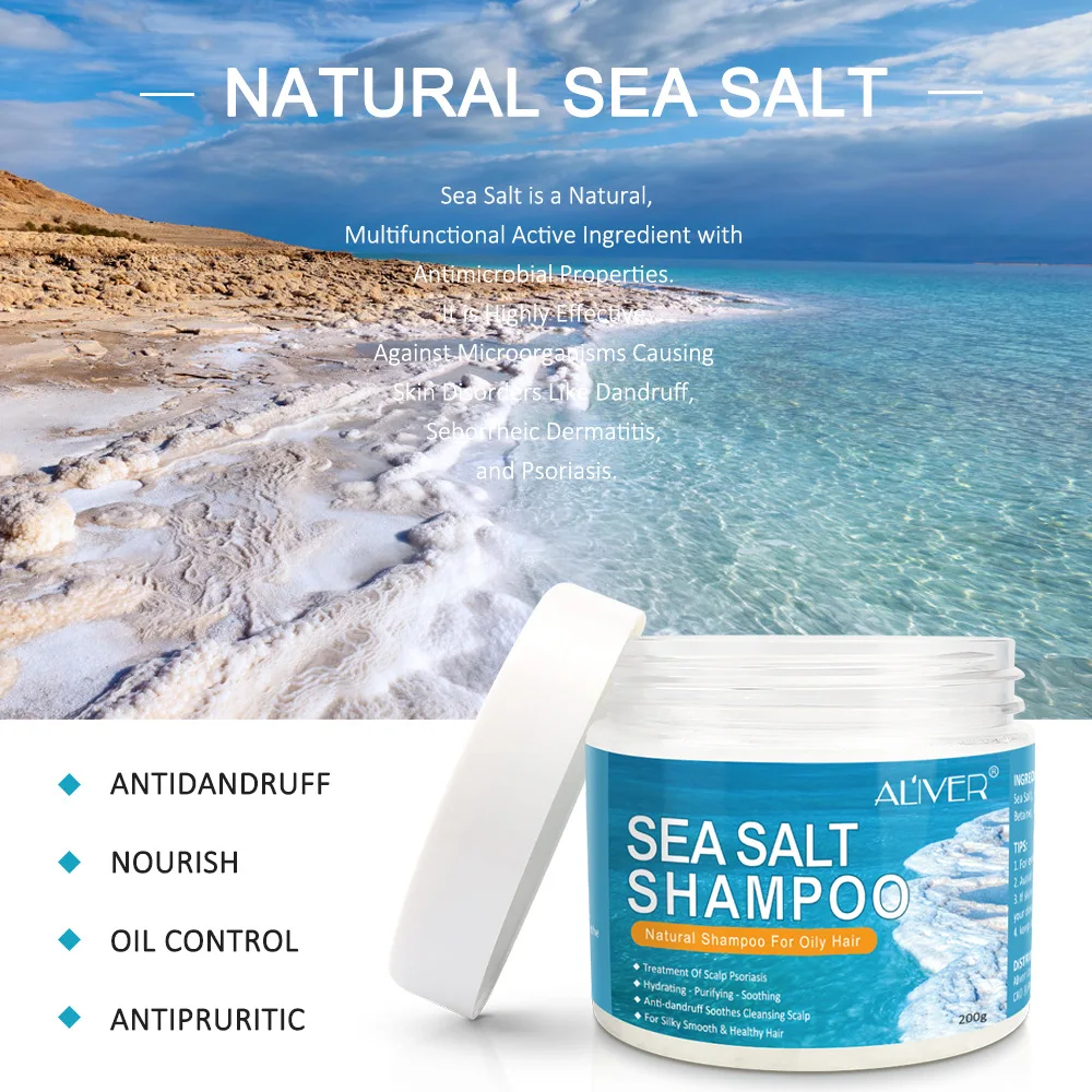 

New aliver sea salt shampoo scalp deep clean moisturizing dandruff oil control hair cream