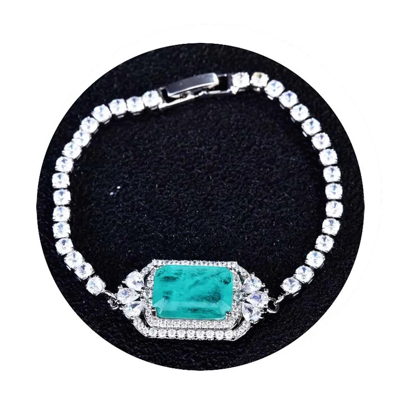 2021 новые женские модные ювелирные изделия роскошные квадратные зеленые