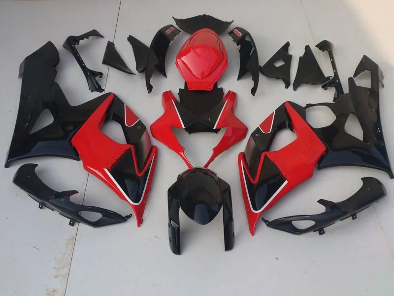 Комплект обтекателей под давлением для GSXR1000 K5 05 06 GSXR 1000 2005 2006 ABS красный глянцевый
