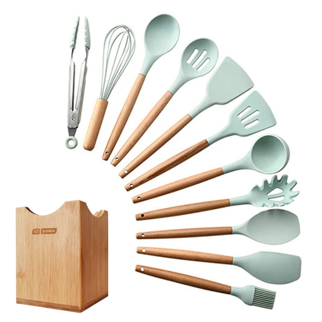 11/12/13Pcs Silicone Kitchen Set nonstick Kitchen Utensils Set with Spoon Spatula Cooking Accessories Baking Kitchen Tools Set - Цвет: 12 Pcs kitchen set