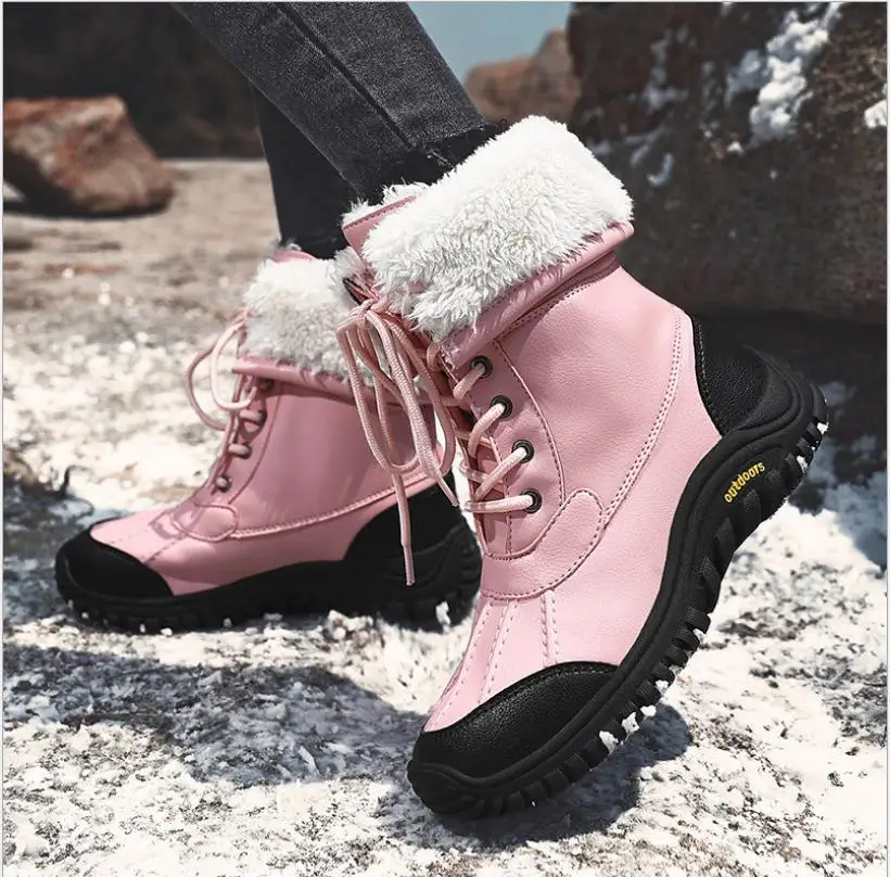 

Fashion plus velvet warm snow boots women's shoes outdoor comfortable casual wear-resistant high-top cotton shoes Women's boots
