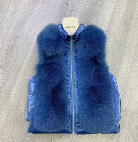 blue QIUCHEN PJ19081 Новое поступление натуральный Лисий мех с натуральной кожи женский зимний пуховик модная модель Лидер продаж - Цвет: blue