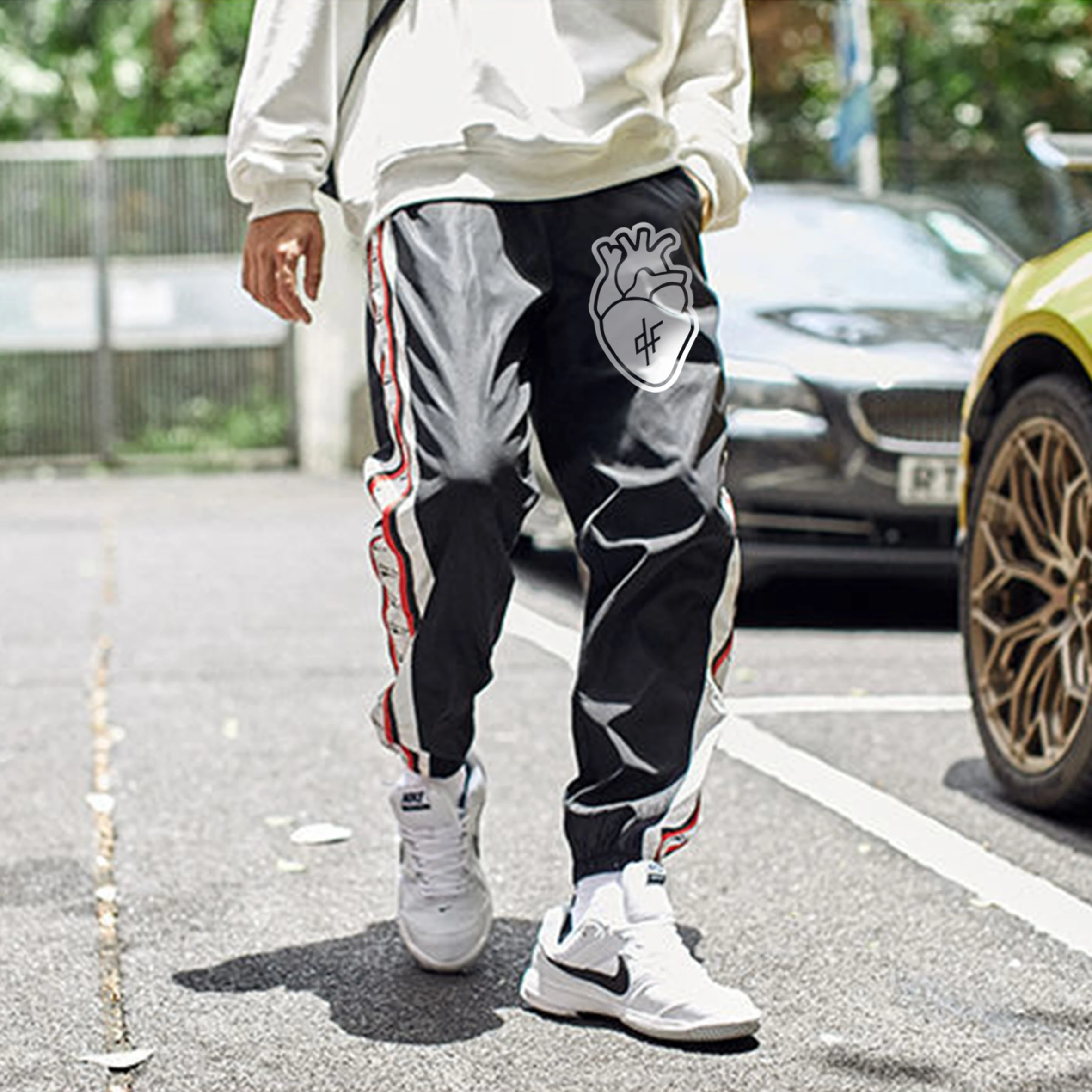 

Брюки PNL мужские модные с эластичным поясом повседневные штаны Мужская Уличная одежда свободные брюки мужские/женские штаны для бега трени...