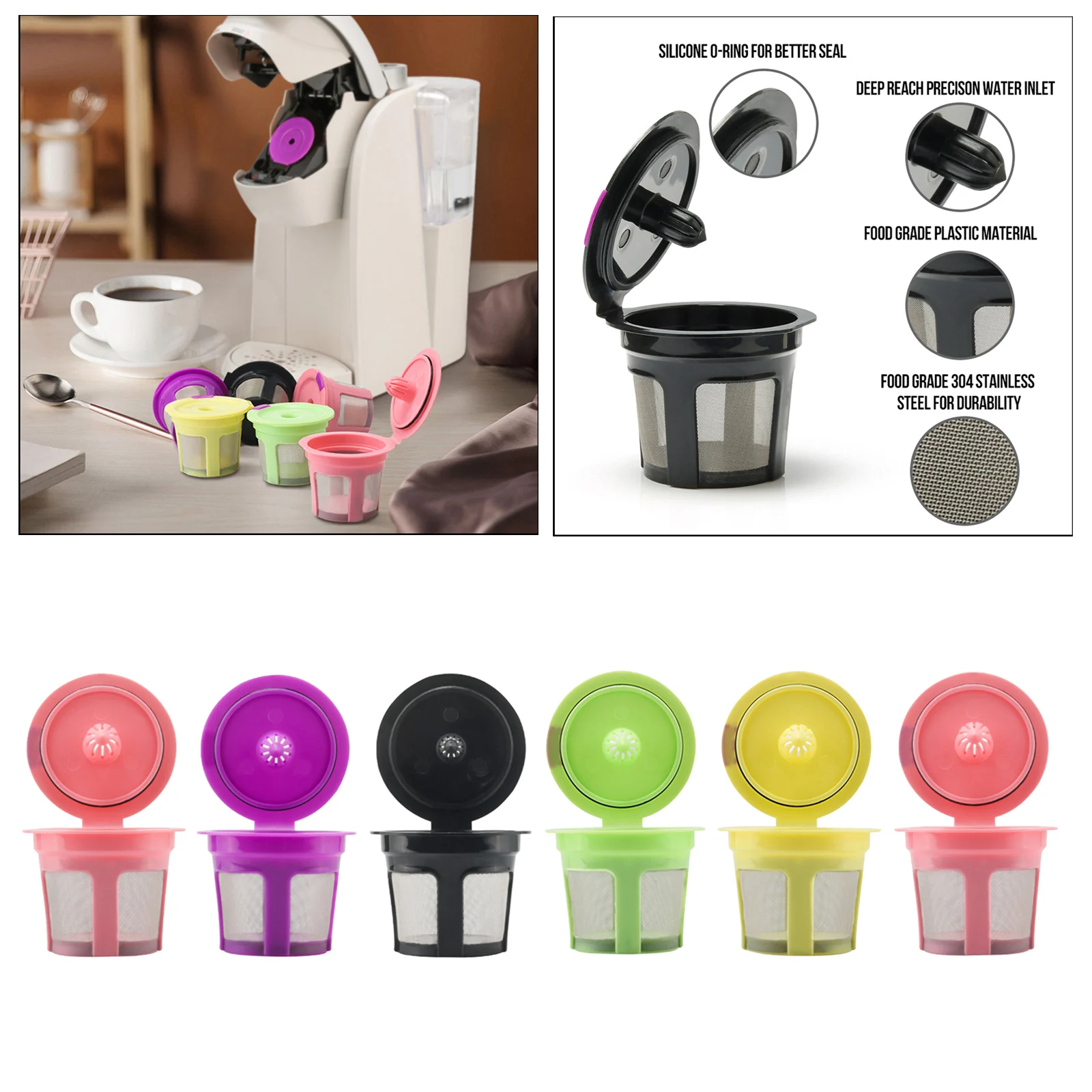 

Refillable Coffee Pod Filters for Keurig 1.0, 2.0 Series Coffee Machine