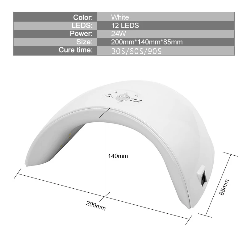 Светодиодная УФ-лампа Maphie 24 Вт 9SD Сушилка для ногтей маникюрные инструменты 12