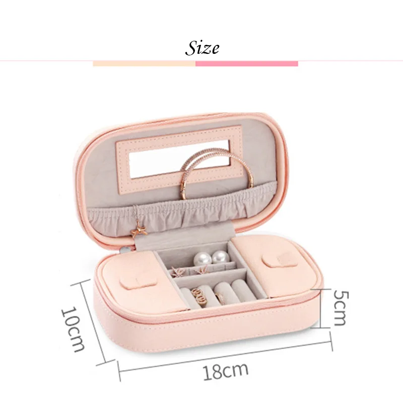 Простая коробка для хранения серег и дисков из искусственной кожи подвижная