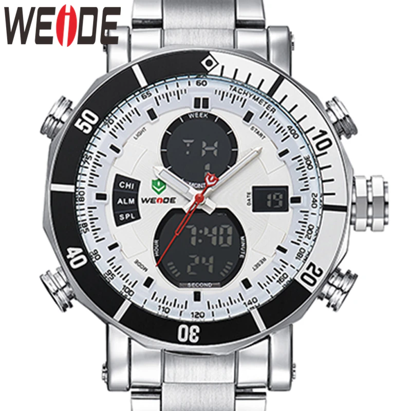 WEIDE Мужчины Спортивные Часы Водонепроницаемые Военная Кварц Цифровые Часы Будильник Секундомер Dual Time Зоны Новый relogios masculinos