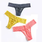 3 предмета в комплекте женские кружевные стринги Бесшовные размера плюс трусы нижнее белье пикантные прозрачные женские туфли для девушек, нижнее белье Танга интимный