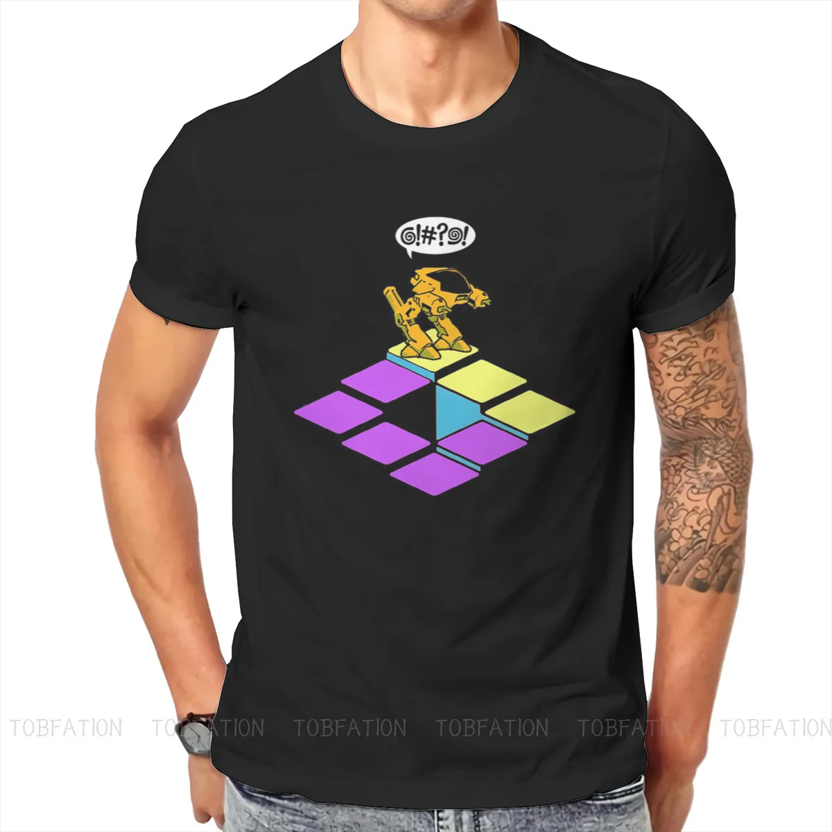 Q bert 90s ретро классическая аркадная игра 209 футболка Классическая гранж летняя