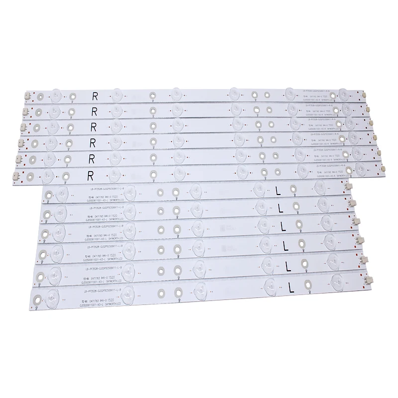 

1set=12pcs Led backlight for LE50D1452 T5002S 50PFF3655/T3 LD50V02S LB-PF3528-GJD2P5C506X11-R/L-H/B 6leds+5leds