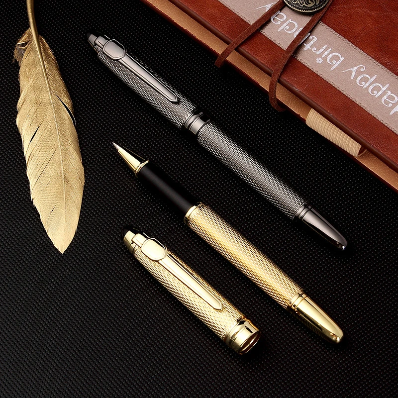 

Luxury Silver Plating Ballpoint Pen Black Ink Business Signature Ball Pen Gift High Quality Office Stationery Supplies 03761