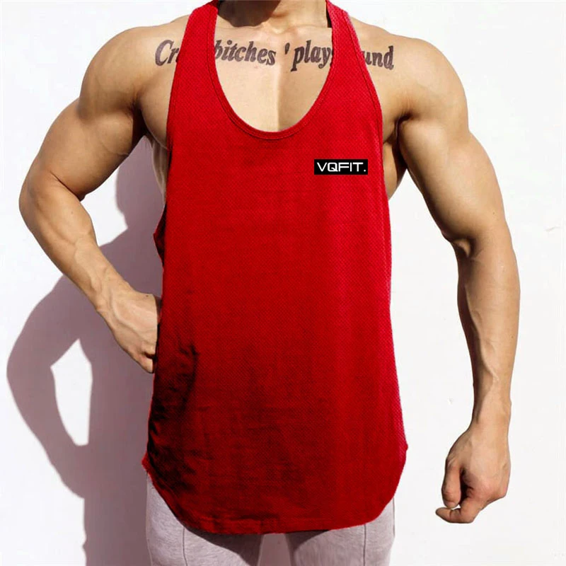 Мужские новые горячие стили Vneck Yback топы с сеткой Быстросохнущий жилет Стрингер