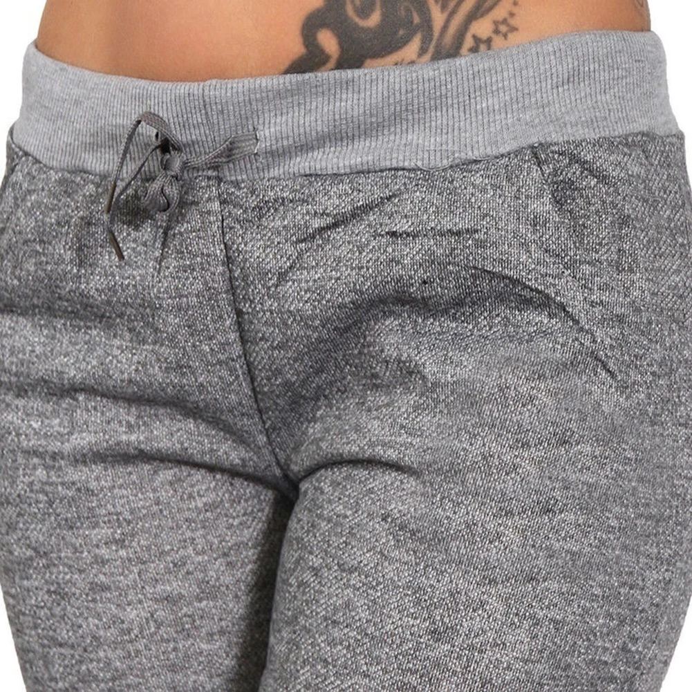 Летние спортивные женские летние капри на шнуровке брюки для бега мешковатые