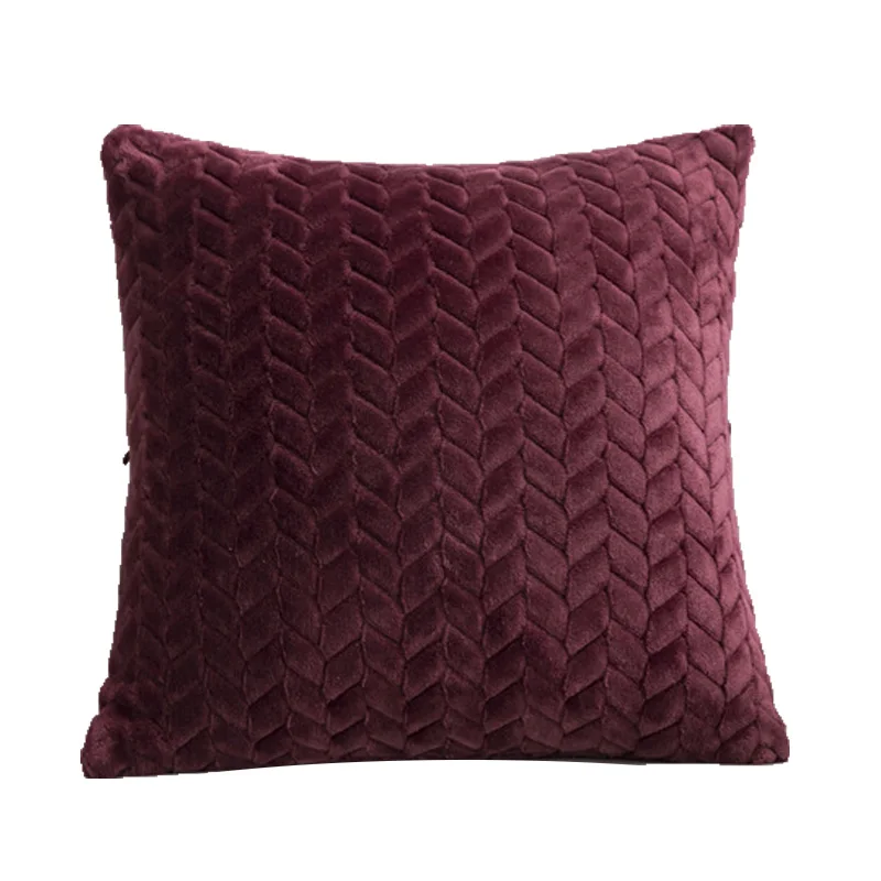 Wine Red Мягкие декоративные подушки, плюшевая наволочка для подушки, домашний декор, наволочка для гостиной, спальни, дивана, гостиной, украшения - Цвет: Wine Red